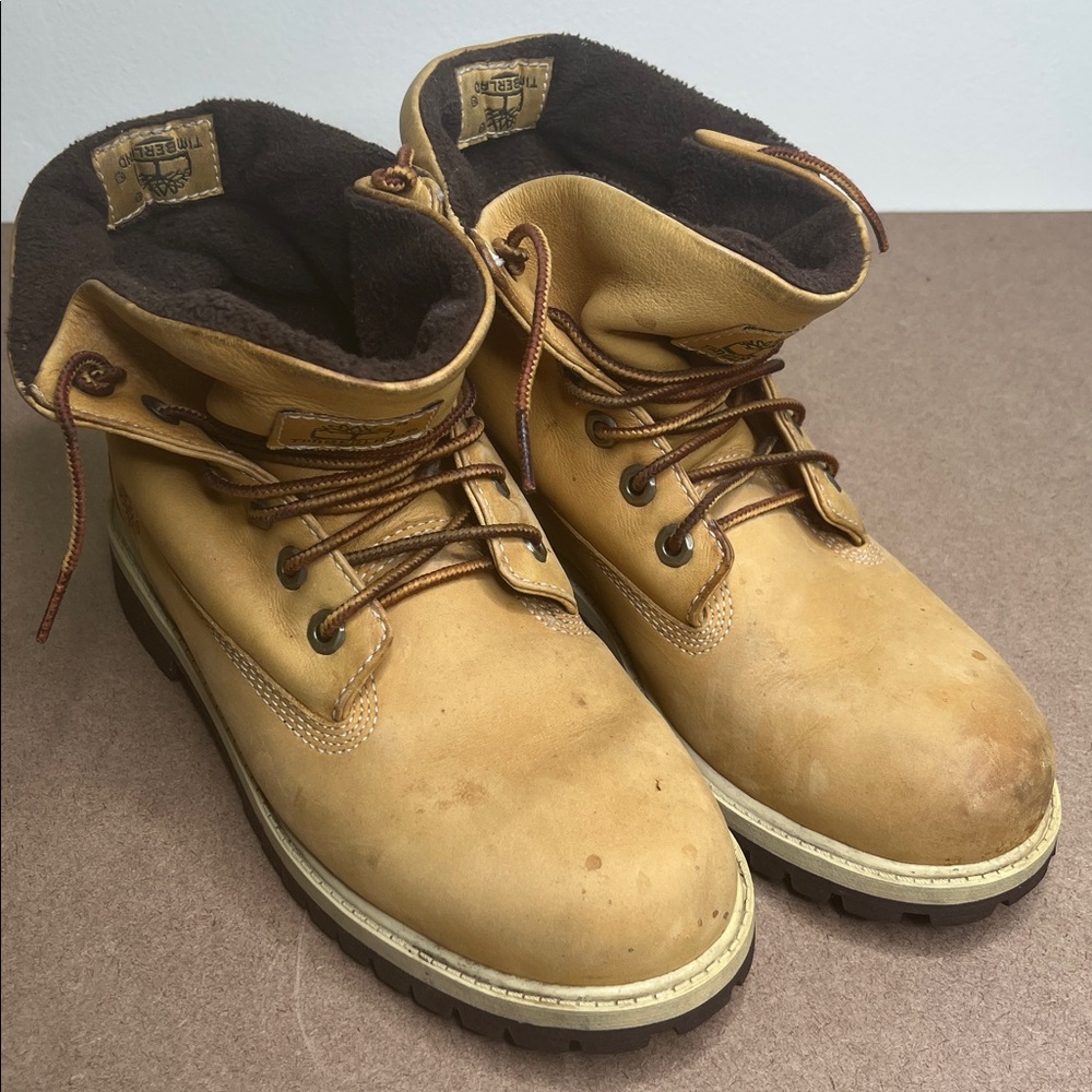Timberland Fleece Lined Work Boots Construction Boots Lace Up Size 8